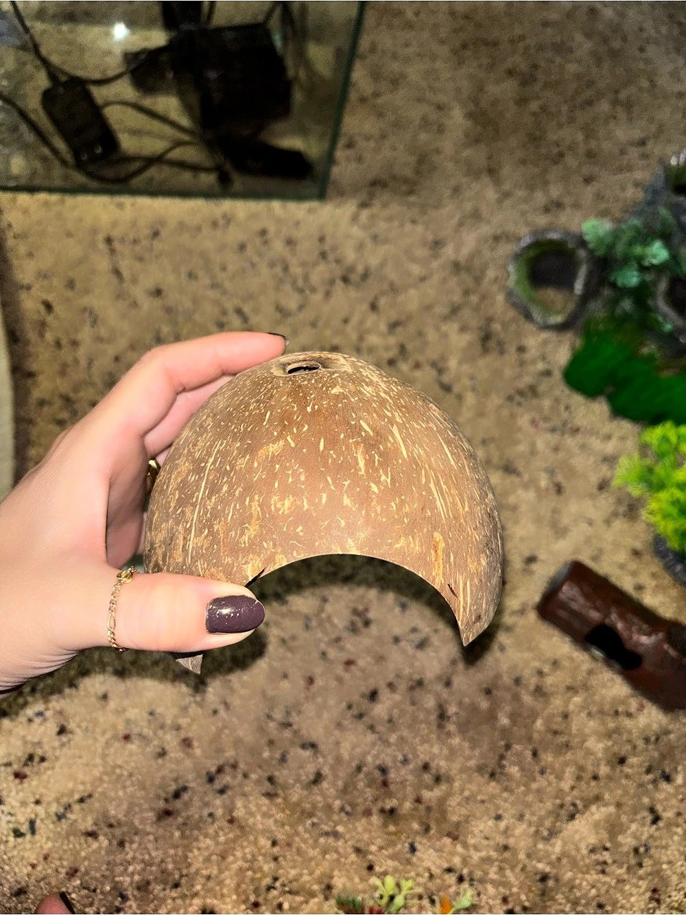 Fake Coconut Hut for Aquariums or Terrariums